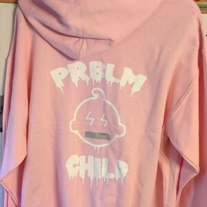 Pink 'PRBLM CHILD' Graphic Pullover Hoodie